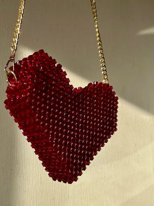 Glass Red Handmade Beaded Bags